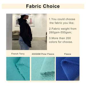 Plus Size Women Hoodies Custom Wholesale Streetwear Fashion 100 Cotton <b>Fleece</b> Stripe <b>Black</b> 400gsm Blank High Quality Hoodies - Product Image 5