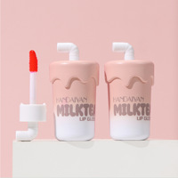 Rouge à lèvres gel en forme de tasse de thé au lait, 6 couleurs, non-collant, mat, hydratant, pailleté, longue tenue, gloss minéral double usage Handaiya