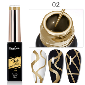 Pour Hanyinails nouveauté 5 couleurs Vegan métallisé Liner Art Gel ongles fournitures haute Pigment avec Source de lampe LED - Product Image 5