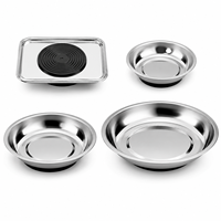 Plateau magnétique double face en acier inoxydable poli miroir, rond/rectangulaire, 3-4-6 pouces, pour pièces mécaniques, OEM/ODM pour garage