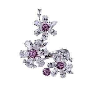 แหวนตกแต่งเพชรแล็บหรูหรา ทองคำขาว 18k รุ่น MSR1385 - Product Image 1