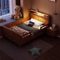 Lit superposé moderne multifonctionnel de luxe en chêne avec rangement pour adultes, marque Lumio, taille Queen et King