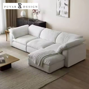 Modern Minimalist Living Room Furniture Sponge Down Filling Modular Cloud Cotton Linen Fabric - Product Image 1