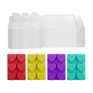 Blísteres circulares cardioides cuadrados, bandejas enceradas de 6 cavidades, bricolaje, PVC, cera de plástico transparente, embalaje de concha - Product Image 2