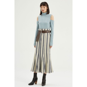 TD abito Casual a collo alto in Cloudburst Grey Fussed Top - Product Image 3