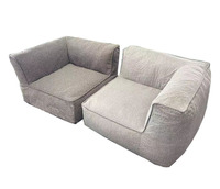 Sofá Modular Moderno para Exteriores con Espuma Viscoelástica, Sillón de Jardín Impermeable, Diseño de Puff, Tela Ecológica, Color Personalizado, Elegante