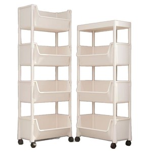 Chariot de rangement 5 niveaux en plastique mobile multi-étages pour cuisine, aliments, jouets avec roulettes - Product Image 5