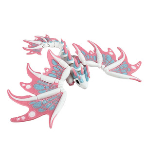 Figurina di drago stampata in 3D, 17 cm, rosa, blu, colorata, decorazione da scrivania, giocattolo da collezione - Product Image 4