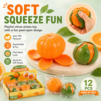 Simulatie Ontluchting Oranje Soft-gel Plastic Stressverlichting Schilfruit Speelgoed Knijp- en knijpfunctie Decompressie Langzaam terugveren