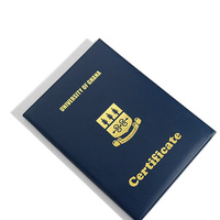 Porte-diplôme A4 en cuir PU avec doublure en velours et coin ruban