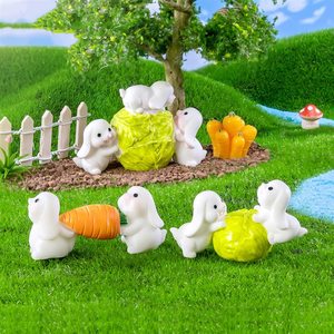 Adorno de Resina con Diseño de Casa de Zanahoria para Conejitos, Miniatura 3D de Jardín Animal, para Decoración DIY - Product Image 5