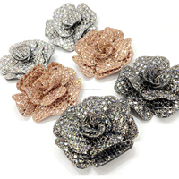Broche PH803 personnalisée, fleur de rose en strass de 11 cm, faite à la main, grande fleur en diamant 3D, appliques pour décoration