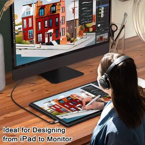 Câble adaptateur USB-C vers HDTV 4K HD-MI de 2 m pour <span class=keywords><strong>iPhone</strong></span> 15/16, MacBook Pro/Air, iPad Pro, Surface Book 2 et S23 - Product Image 4