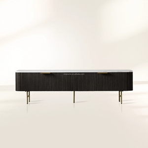 Aparador de lujo Finnley con cubierta de mármol, mueble bajo de madera para TV, consola multimedia, unidad lateral de almacenamiento para televisión - Product Image 5