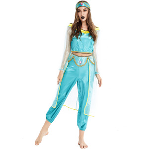 Costume <span class=keywords><strong>de</strong></span> princesse <span class=keywords><strong>Jasmine</strong></span> Aladdin pour femmes adultes, ensemble <span class=keywords><strong>de</strong></span> déguisement pour Halloween, costumes pour spectacle <span class=keywords><strong>de</strong></span> scène d'Halloween - Product Image 6