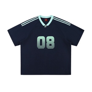 Camiseta Moderna Estilo Americano - Inspirada en la Cultura Streetwear, Corte Ajustado, Poliéster/Algodón, Transpirable, Secado Rápido, Estilo Urbano Auténtico - Product Image 2