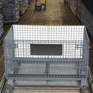Jiamu thép ráp dây lưới <span class=keywords><strong>container</strong></span> chất lượng tuyệt vời linh hoạt tháo gỡ cài đặt Stackable hàng hóa lưu trữ Pallet - Product Image 1