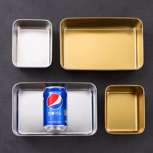 Plateau rectangulaire doré pour le rangement, plateau <span class=keywords><strong>à</strong></span> <span class=keywords><strong>tiramisu</strong></span>, plateau <span class=keywords><strong>à</strong></span> gâteau, moule <span class=keywords><strong>à</strong></span> pain, plaque de cuisson en acier inoxydable argenté, plaque <span class=keywords><strong>à</strong></span> griller pour barbecue, plateau <span class=keywords><strong>à</strong></span> collation - Product Image 6