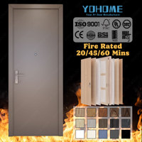 Porte intérieure coupe-feu nord-américaine de 20 minutes, porte coupe-feu pour appartement, porte moderne en bois, porte affleurante coupe-feu U-L WH