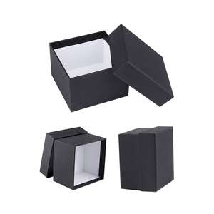 Boîte cadeau rigide carrée noire en carton pour bijoux - Product Image 2