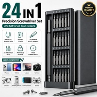 Kit d'outils de réparation de précision 24-en-1 en plastique ABS avec tournevis Torx magnétiques pour ordinateurs portables, PC et téléphones