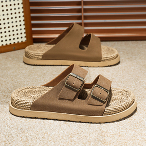 Summer Fashion Velvet <b>slippers</b> Double Strap <b>Flip</b>-<b>flops</b> Outsole PVC Leather Sandals with Straps Are Popular for the Beach - Product Image 5