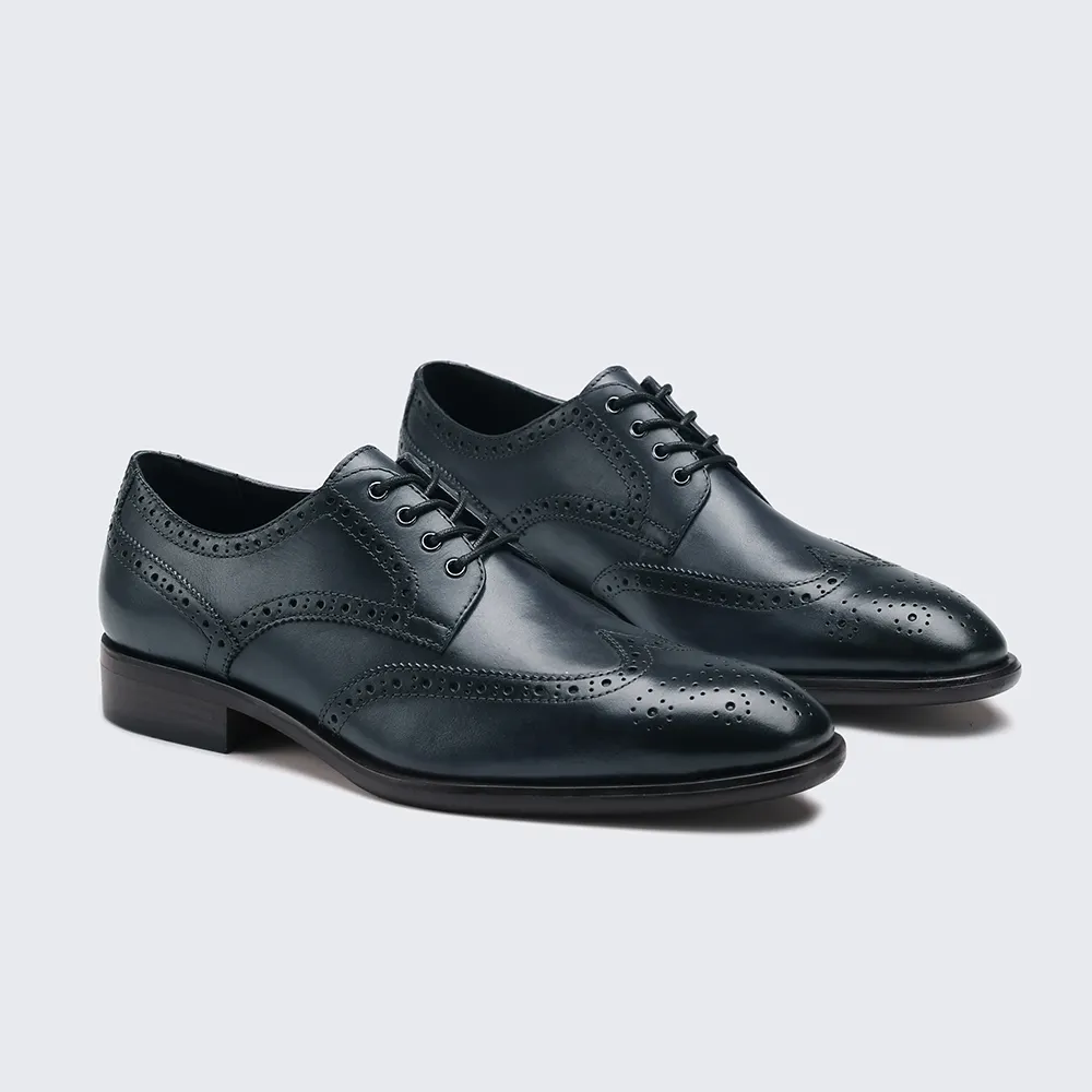 Casual Luxury Office Leather Mens Dressing Formal Brogue Shoes With Laces