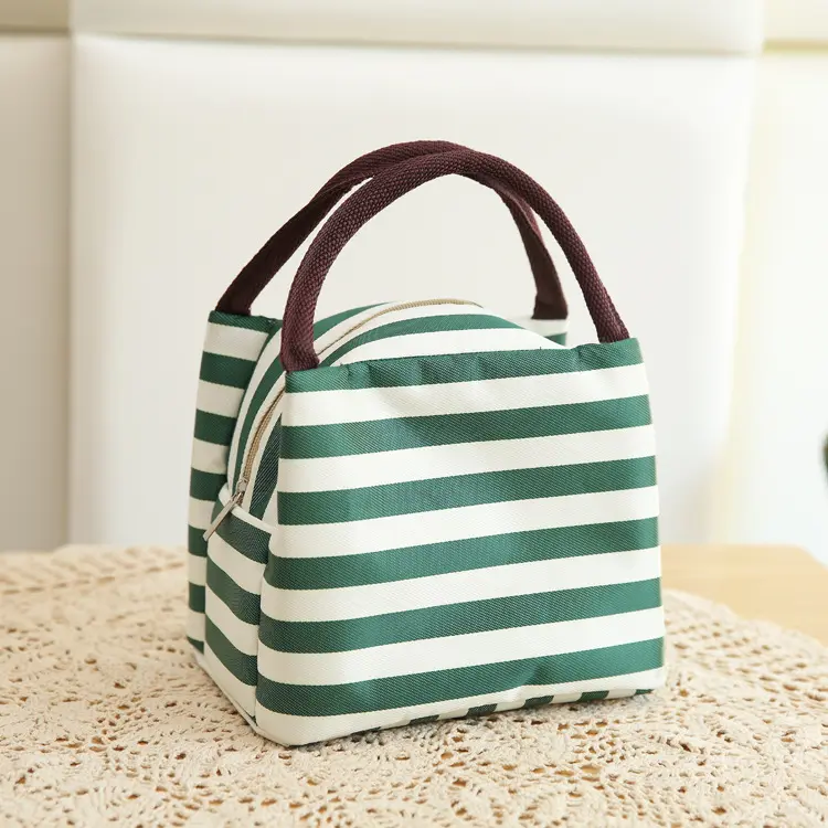 Новая полосатая Изолированная Портативная сумка для ланча, сумка, удобная полосатая Сумка, женская сумка для ланча