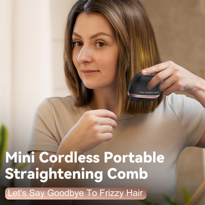 Cordless <strong>Hair</strong> <strong>Straightener</strong> Brush with Negative Ion <strong>Mini</strong> portable <strong>Hair</strong> <strong>Straightener</strong> Comb for Travel, Hot Brush <strong>Hair</strong> <strong>Straightener</strong> - Product Image 4