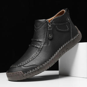 Botas Cortas de Moda para Hombre, Talla Grande, Casuales, para Invierno, con Cierre, Parte Superior de PVC Cosida a Mano, Tendencia de Moda 828 - Product Image 2
