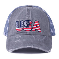 Gorra Trucker Unisex con Logotipo de Bandera Americana Bordado en 3D, Diseño Personalizado, Malla Deportiva, Venta al Por Mayor