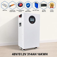 Boîtier de batterie DIY LiFePO4 10KWH 48V 16S 16kWh 280Ah 314Ah, boîte métallique standard UE avec BMS 200A pour système solaire domestique ESS RV