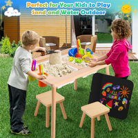 Table de jeu sensoriel pour enfants, table de dessin pour enfants en intérieur, table d'activités sensorielles en bois pour tout-petits