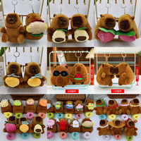 Porte-clés en peluche Capybara personnalisé en usine, porte-clés en peluche moelleux et dodu personnalisé, jouets en peluche populaires pour les filles et les enfants