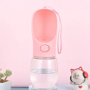 Mangkuk minum Mineral plastik kecil silikon makan perjalanan portabel hewan peliharaan anjing kucing botol air pengumpan