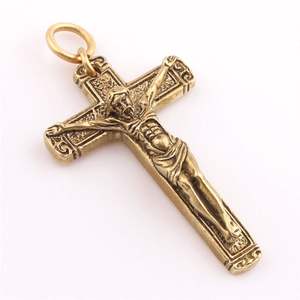 Metall Handwerk Vintage Kupfer Kreuz Anhänger Halskette Schlüssel bund - Product Image 1