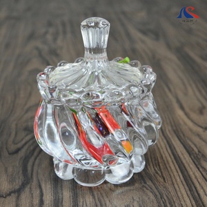 Commercio all'ingrosso cristallo <span class=keywords><strong>trasparente</strong></span> 130ml <span class=keywords><strong>vetro</strong></span> nordico <span class=keywords><strong>ciotola</strong></span> di zucchero con coperchio barattolo di stoccaggio di caramelle a spirale gioielli scatola contenitore - Product Image 6
