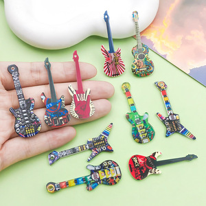 จี้กีตาร์อะคริลิคสีสันสดใสพิมพ์สองด้านสำหรับอุปกรณ์เครื่องประดับ DIY - Product Image 2