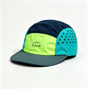 Gorra Deportiva de 5 Paneles con Logotipo Personalizado, Secado Rápido, para Ciclismo y Running, con Orificios Cortados con Láser, Transpirable, Visera Plana, para Campamento y Deportes al Aire Libre, 100% Poliéster - Product Image 5