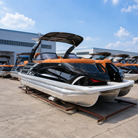 Nouveau Bateau Ponton en Aluminium de 22 pieds (2026) - Ponton de Pêche pour 12 Personnes, Rangement Porte-Cannes, Certifié CE, Moteur et Remorque en Option