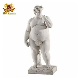 Escultura de Mármol de Hombre Gordo Blanco Pulido, Tallado en Piedra al por Mayor - Product Image 3