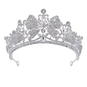 Хрустальная королевская тиара, корона, свадебная корона для невесты, Корона со стразами, Королевская корона с бабочками