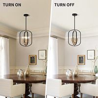 Lustre LED en fer de style ferme moderne avec lumière blanc chaud doux, luminaire suspendu pour la maison, la cuisine, le restaurant