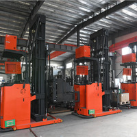 Gerbeur électrique à trois voies, utilisation en position debout, charge nominale 1500 kg, hauteur de levage élevée, manutention intensive des matériaux en entrepôt