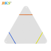 Stylo surligneur triangulaire 3 couleurs avec logo personnalisé OEM, 3 en 1, fluorescent, format poche, pour cadeaux promotionnels