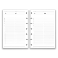 Recharges de papier pour planificateur budgétaire A6 A7 à anneaux, imprimées sur mesure, 120 g/m², épaisses, sans transfert de couleur, pour liste de tâches et objectifs.