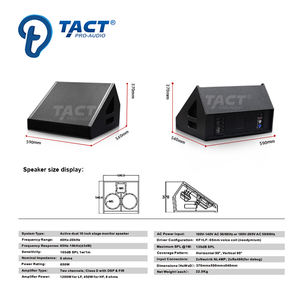 Système de sonorisation professionnel avec enceintes de scène coaxiales actives doubles de 10 pouces pour spectacles en intérieur ou en extérieur, églises - Product Image 6