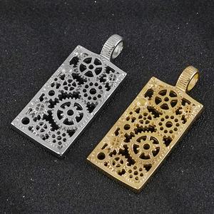 Colgante de Acero Inoxidable al por Mayor, Nuevo Estilo, Colgante Cyberpunk con Diseño de Engranaje Cuadrado Hueco, Joyería para Hombre - Product Image 1