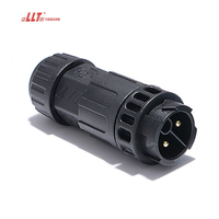 Conector Impermeable para Iluminación LED Exterior, Cable Eléctrico de 2 Pines LLT M19 IP68