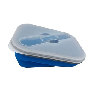 Contenitore per Alimenti Pieghevole in Silicone, Monoscomparto, 1L, Vassoio Portatile per Campeggio e Frutta - Product Image 2